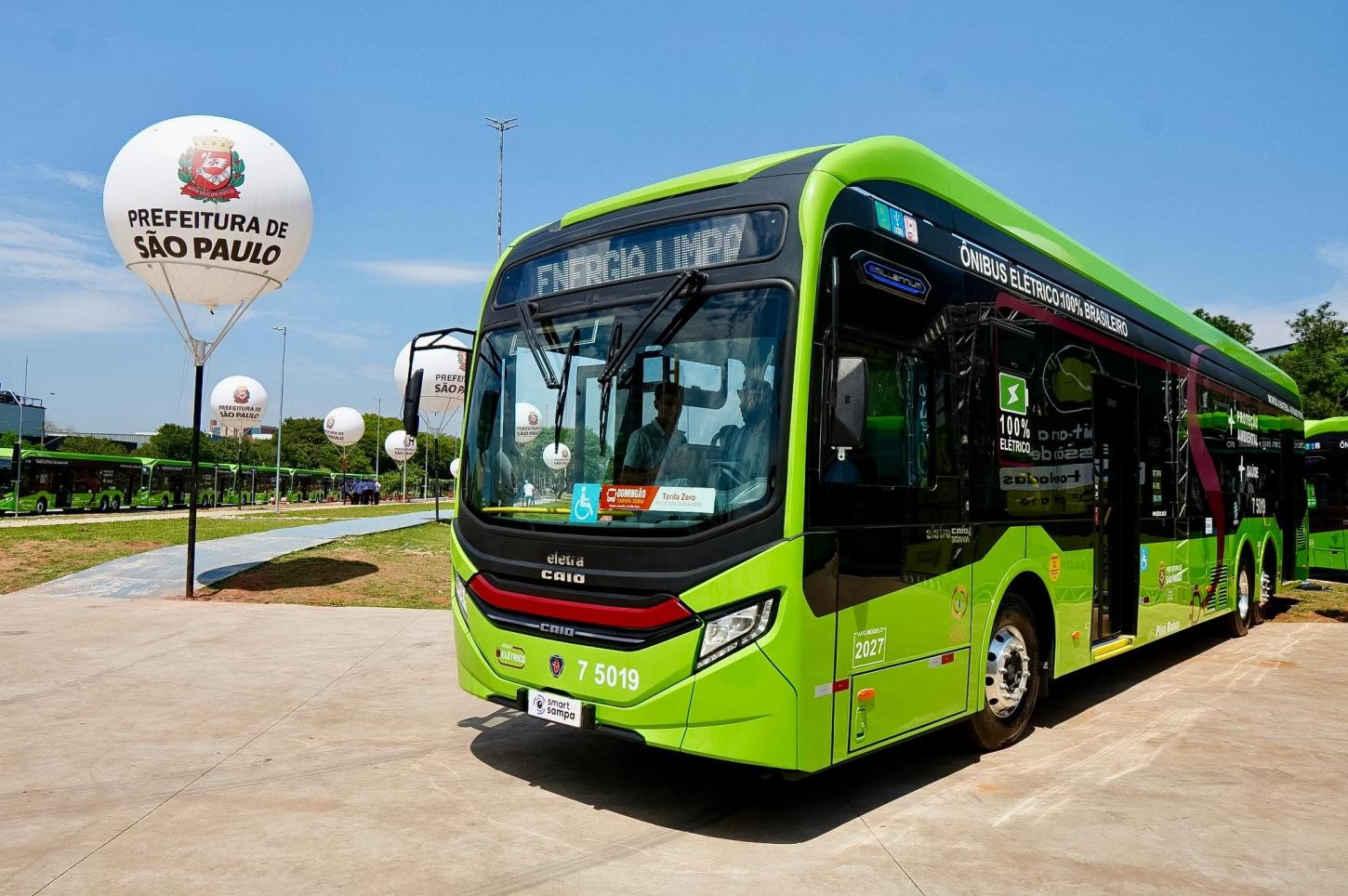 São Paulo chega a 2 mil ônibus elétricos em operação no transporte público